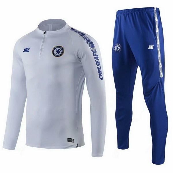 Survetement Football Enfant Chelsea 2019-20 Bleu Gris